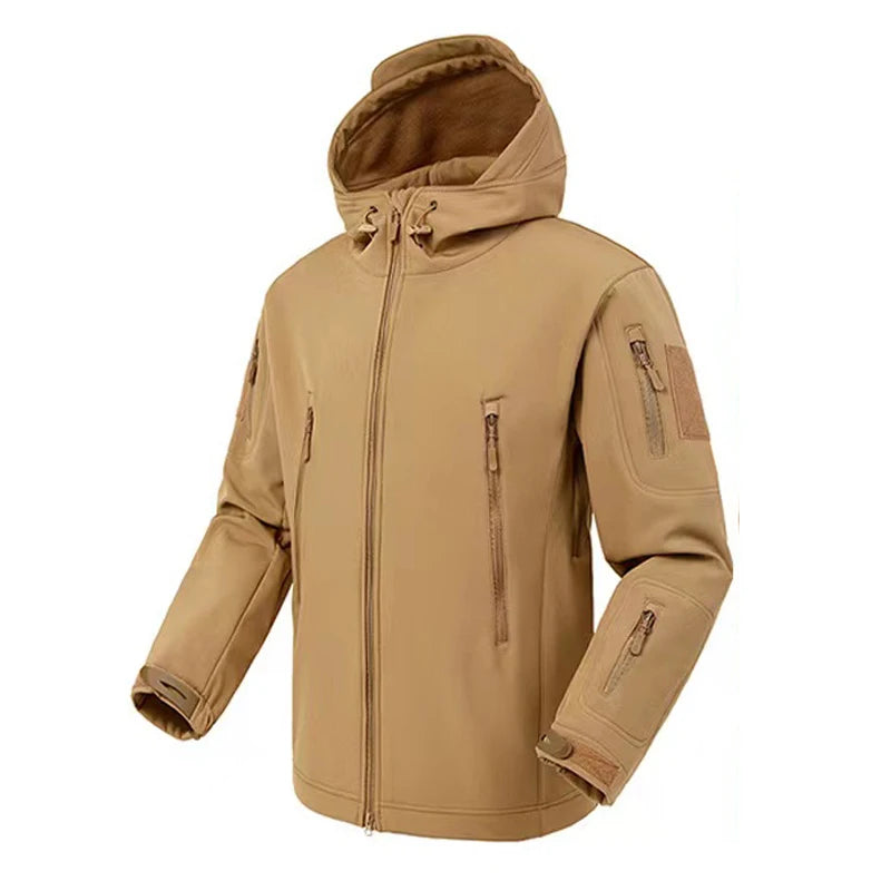 Chaquetas impermeables de lana SoftShell para hombre, otoño e invierno, con capucha, para pesca, senderismo, camping, escalada, esquí, pantalones