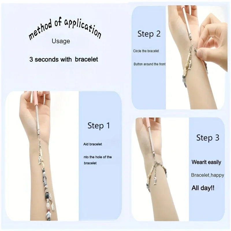 Ayuda para usar pulseras, herramienta para joyas, compañero para sujetar, ayuda para desabrochar rápidamente, equipo de enganche, alicates, cierres, ataduras, cremalleras, manualidades
