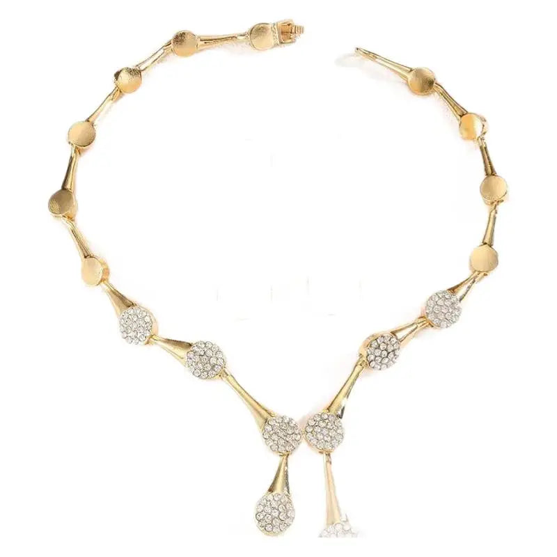 Conjunto de Collar y Pendientes Dorados – Elegante, Refinado y Perfecto para Momentos Especiales