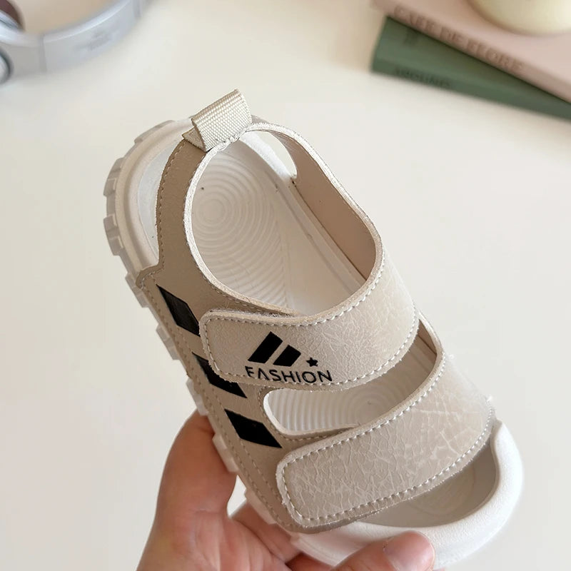 Sandalias para niños, zapatos de playa de verano para niños y niñas, sandalias para niños pequeños, sandalias de moda con punta cubierta, suaves y antinarices.