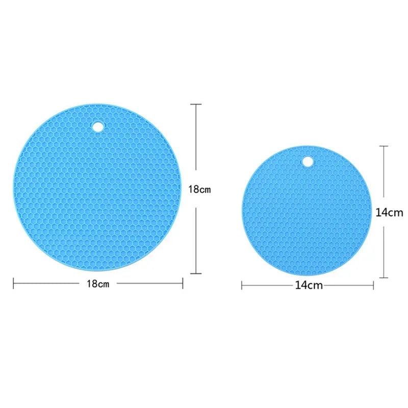 Set de table multifonctionnel en silicone pour la cuisine, dessous de verre rond antidérapant et résistant à la chaleur, manique