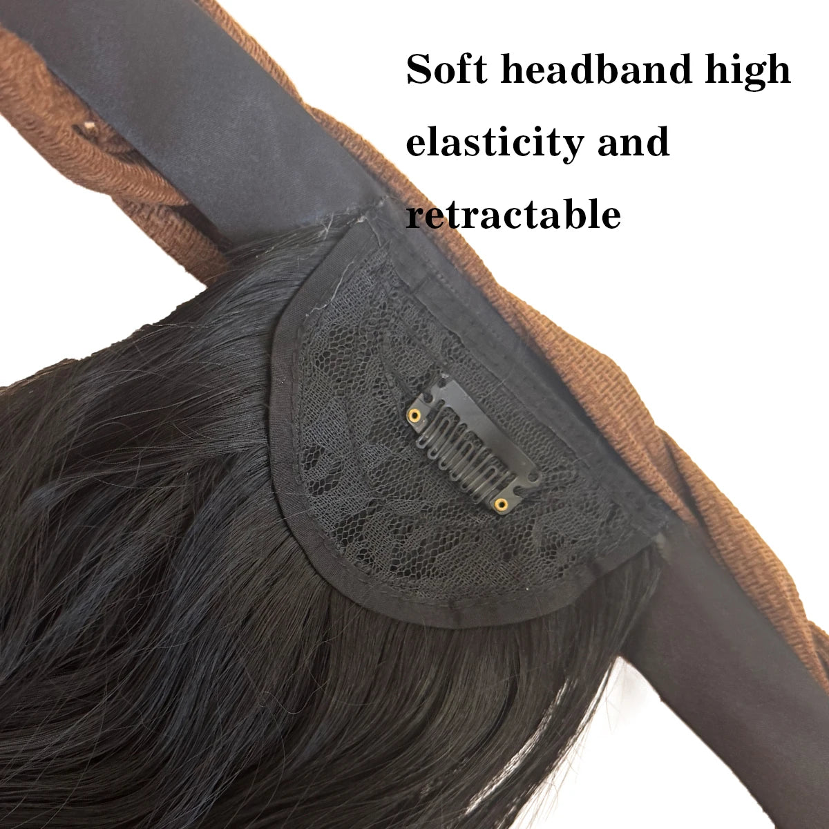 topper Bandeau synthétique cheveux bouclés tête de remplacement bloc perruque pour femmes bandeau résistant à la chaleur extension de cheveux perruque
