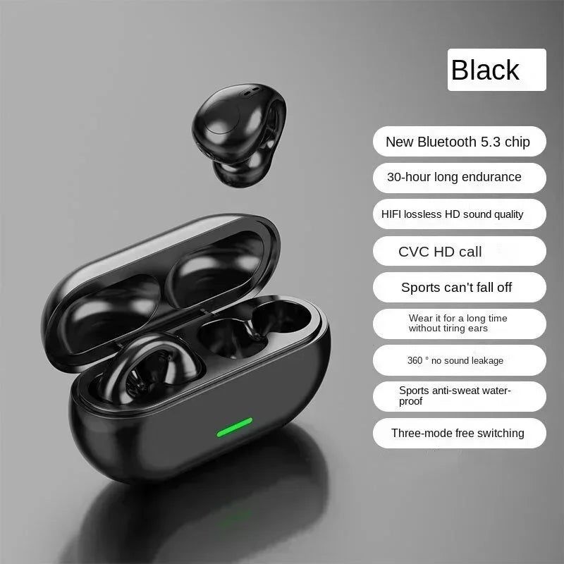 Nuevos Auriculares Inalámbricos T75 Originales de Conducción Ósea Bluetooth 5.3 Auriculares Deportivos Calidad de Sonido HiFi Impermeables con Tecnología TWS