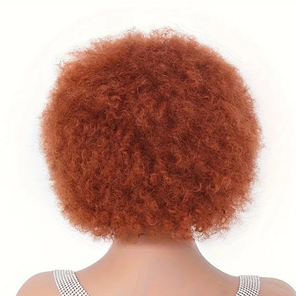 Short Afro Kinky Curly Bob Wig Rose Net Cap For Full Machine Made Wig For Women 150% Density Short Hair Wigs Afro Wig