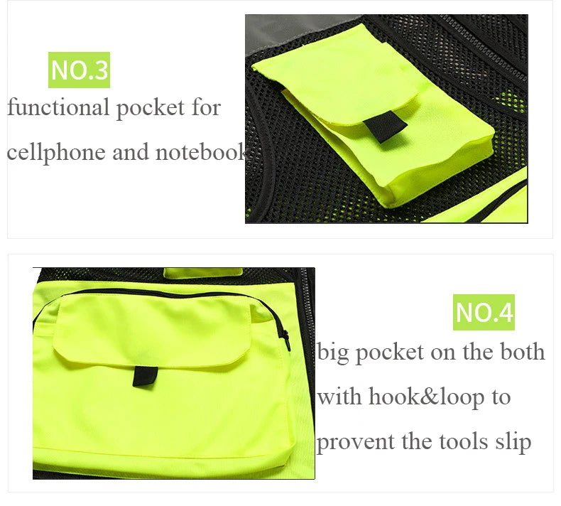 Arbeidsvest med multifunksjonelle lommer Arbeidsvest for menn Konstruksjon Byggearbeid Vester