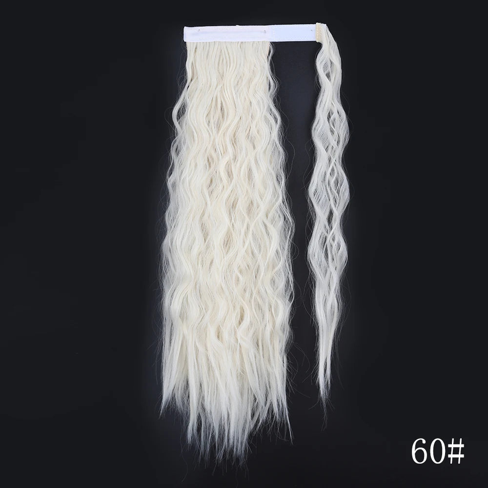 LISI GIRL Synthetic 22/34 Inches Wrap Ponytail Long Afro Curly Hair Extensions Hairpieces Pony Tail Fake Hair Heat Resistant