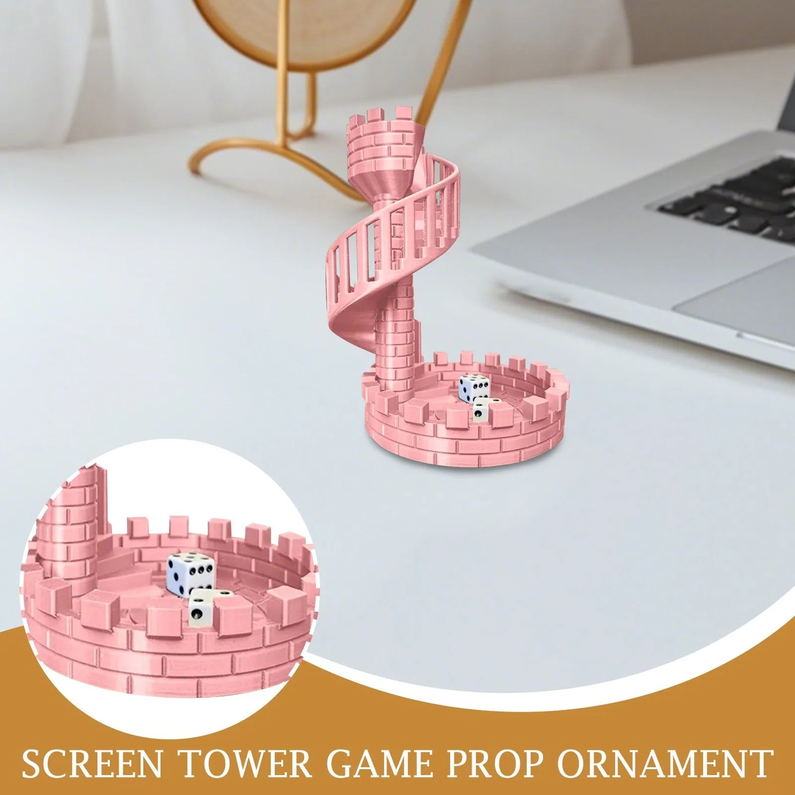 Décoration de table Château Tour de dés Tour de roulement de dés Tour de dés Thème de château romain antique Tour de roulement de dés Décoration de bureau