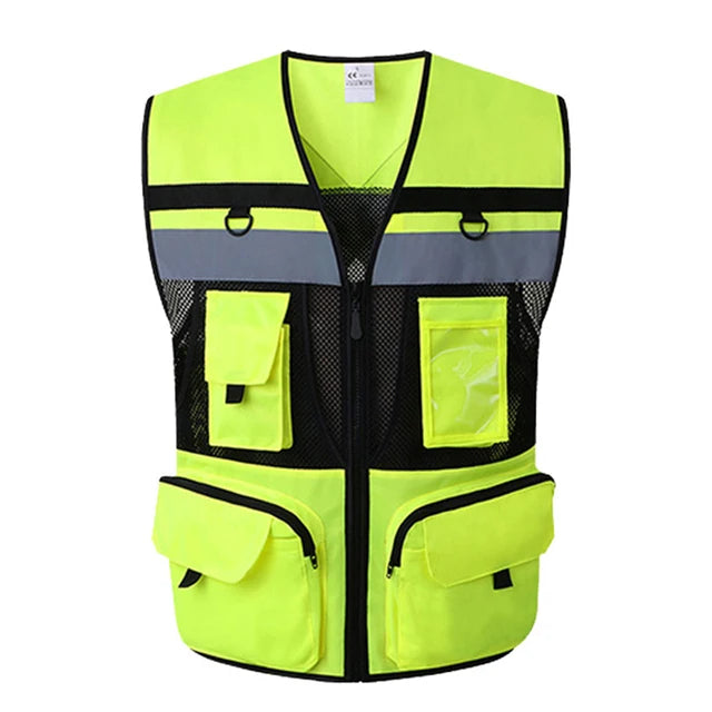 Arbeidsvest med multifunksjonelle lommer Arbeidsvest for menn Konstruksjon Byggearbeid Vester
