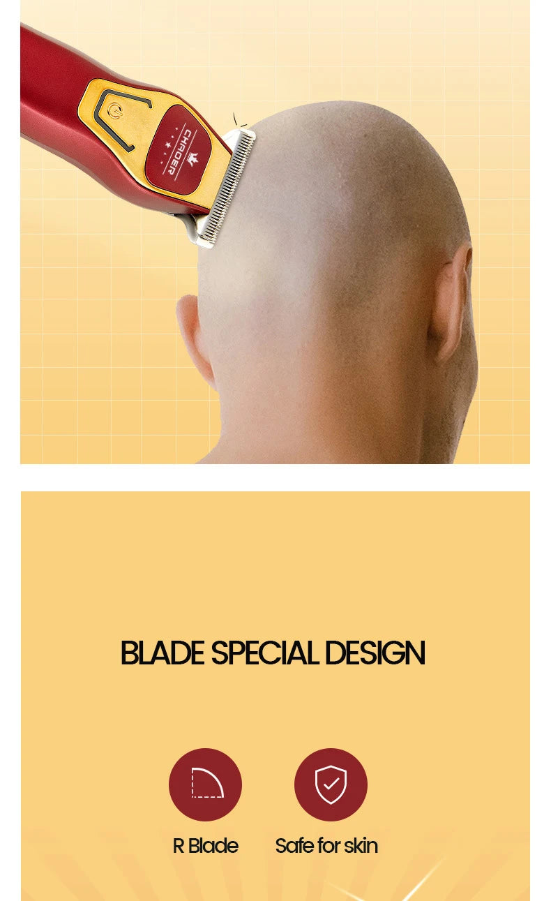 Cortapelos profesional para barbería, afeitadora para hombres, recortador de barba eléctrico, cuchilla en T de 0 mm, cortador de pelo inalámbrico, máquina de cortar el pelo