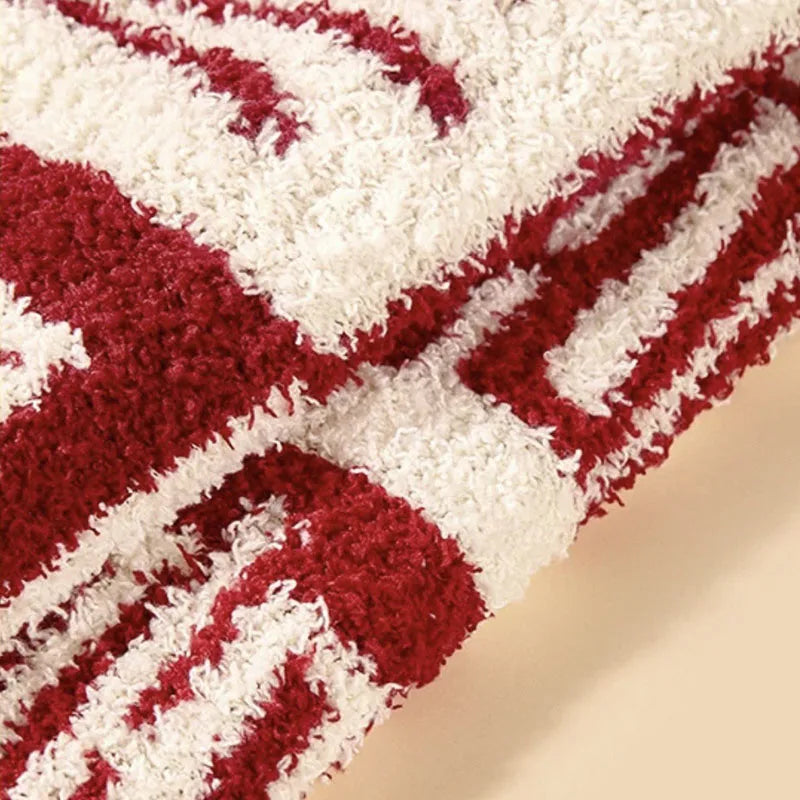 Manta de Boda de Felpa Fina Roja, Cubrecama Alegre, Manta para Sofá Multiusos que Mantiene el Calor, Pequeño Cojín de Chal para Cuatro Estaciones