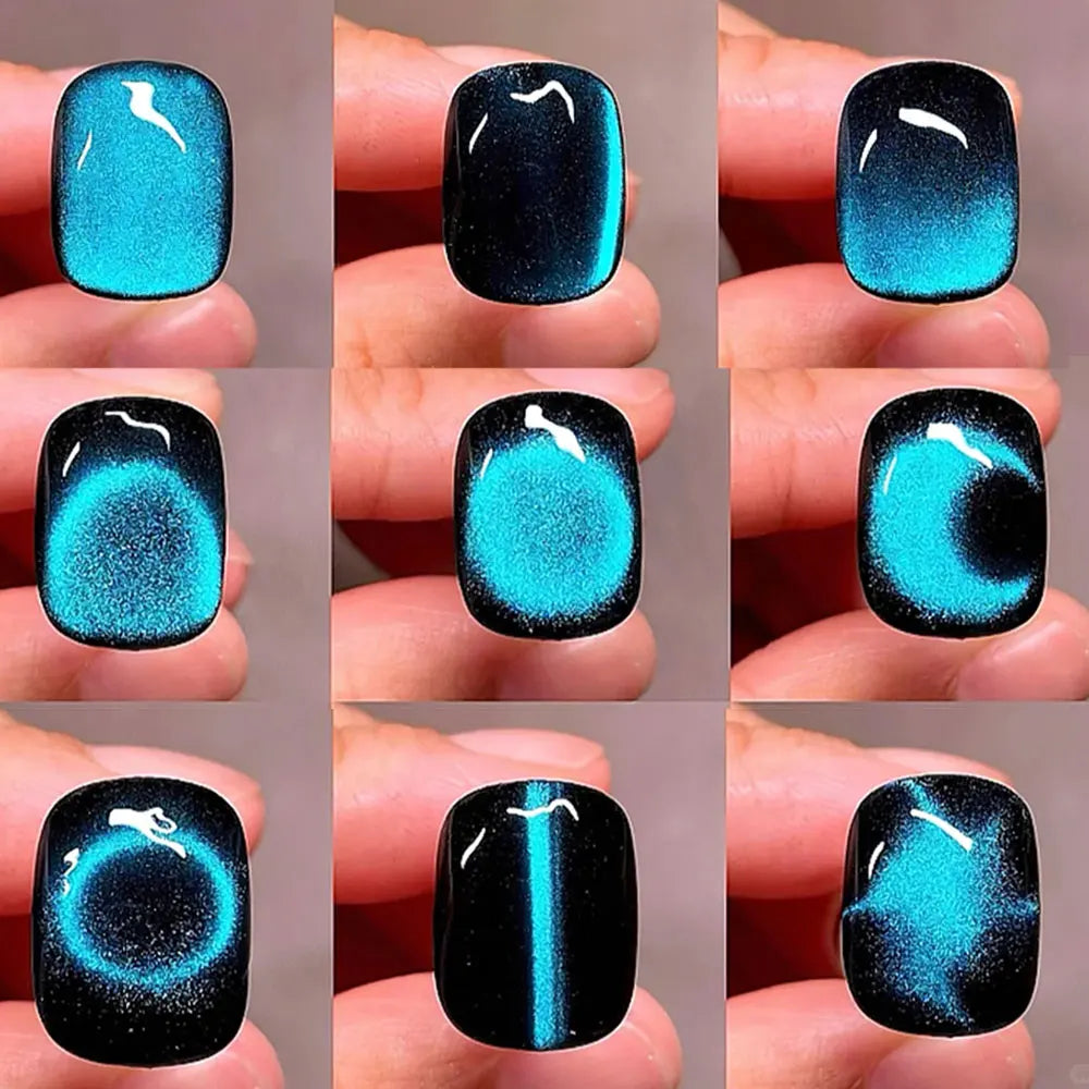 1/2 unidades 3D Ondulación de Agua Vórtice Francés Ojo de Gato Uñas Pluma Magnética Bola de Acero de Succión Imán Pluma Herramientas de Uñas Gel Esmalte de Uñas Magnético