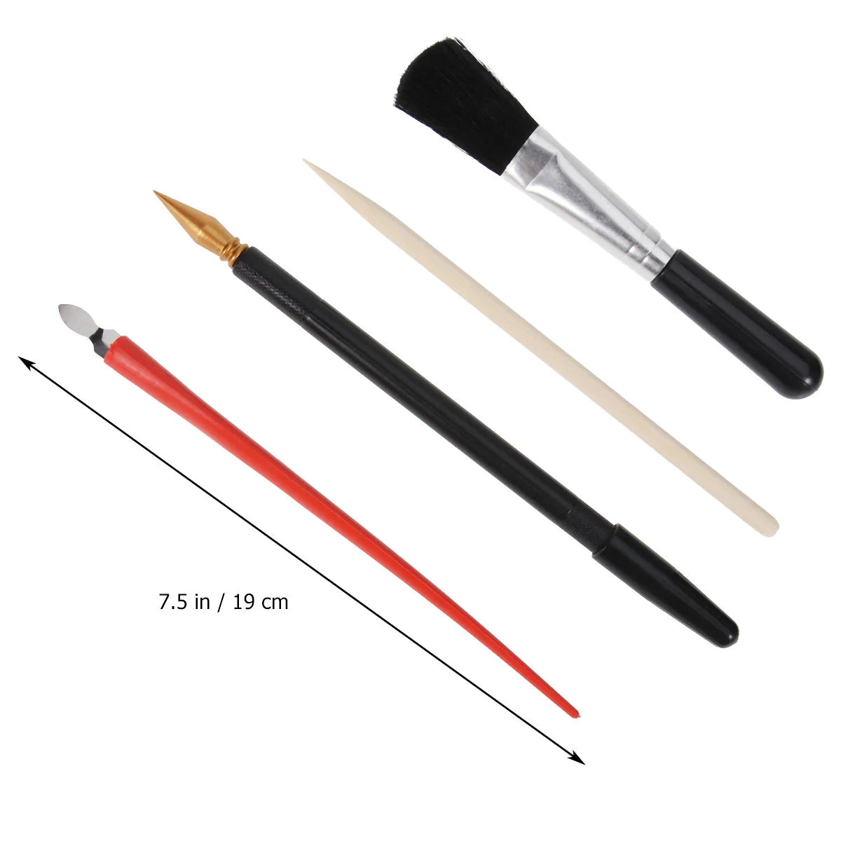 4 piezas kit de herramientas para rascar, pluma de madera, pincel, cuchillo, palo, suministros de manualidades, instrumentos de arte, herramientas de enseñanza creativas
