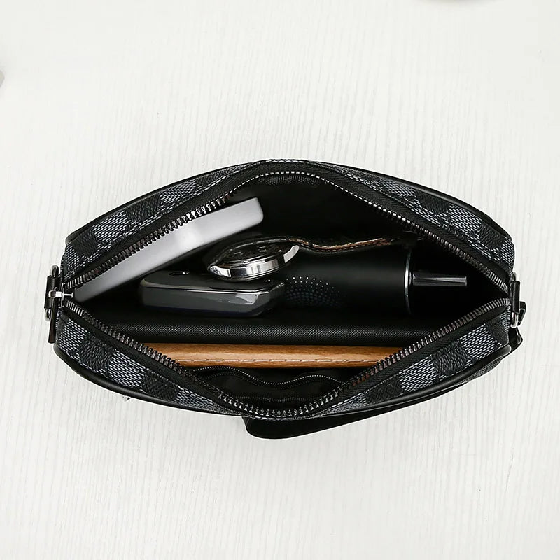 Men’s PU Leather Waist Pack – Business Crossbody & Travel Shoulder Bag