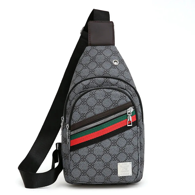 Bolso de pecho cruzado de cuero PU para hombre – Bandolera multifunción urbana