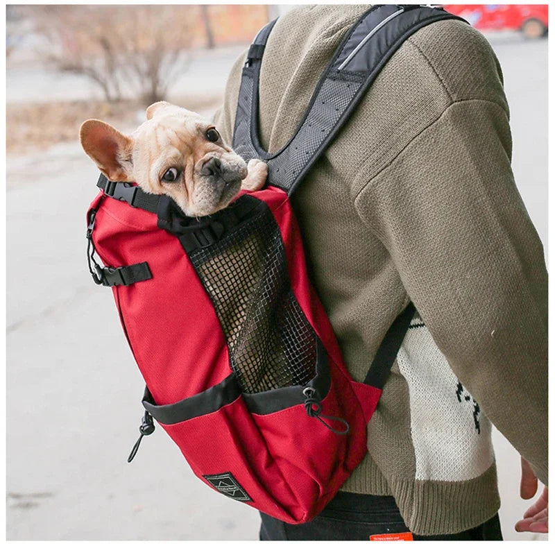 Bolsa transportadora transpirable para perros, mochila portátil para viajes al aire libre, transportadores reflectantes para gatos, accesorios para perros Bulldog Francés