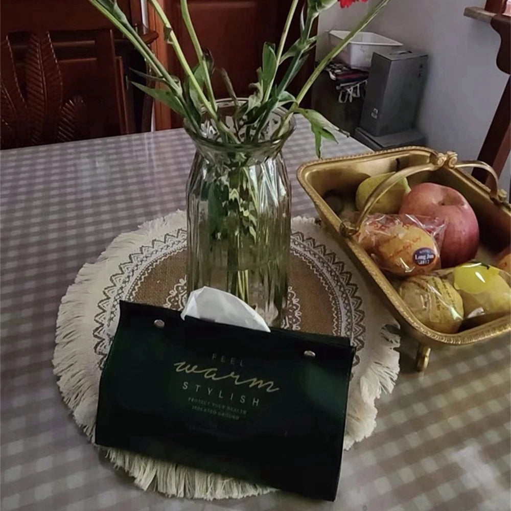 Vintage Pastoral Round Cotton Linen Placemats Handwoven Jute Tassels Placemats Soft Non-slip Table Pads Vase Mats Accessories