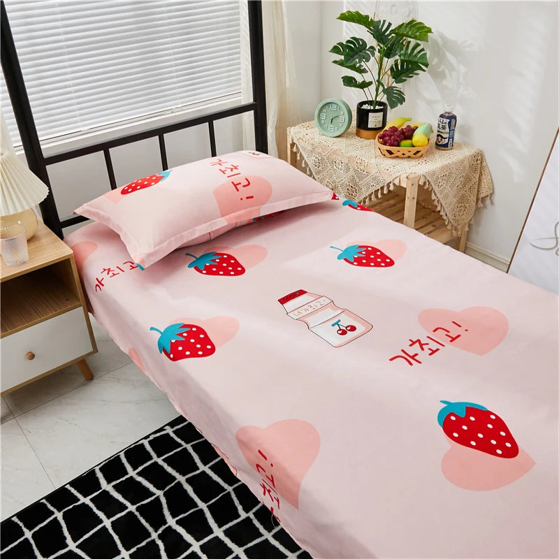 Trykt sengetøy 1 stk. til enkeltseng 120 * 210 cm Hjemmetekstil Moderne 100 % polyester Flat laken Sengetøy Enkelt sengeteppe