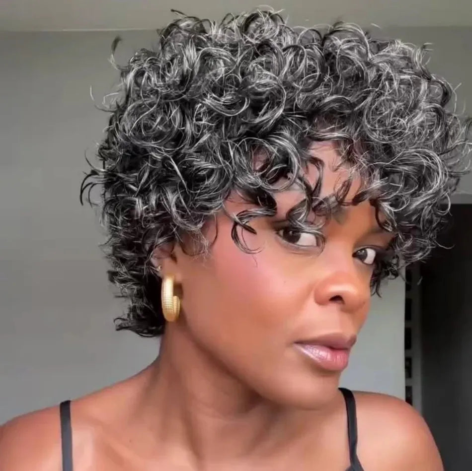 Salt & Pepper Curly Bob