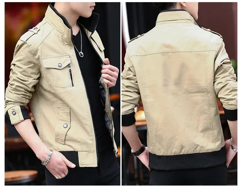 Chaquetas cargo para hombre, nueva moda, chaqueta bomber, ropa masculina, estilo británico sencillo, chaqueta cálida cortavientos y abrigo, chaqueta de béisbol para hombre.