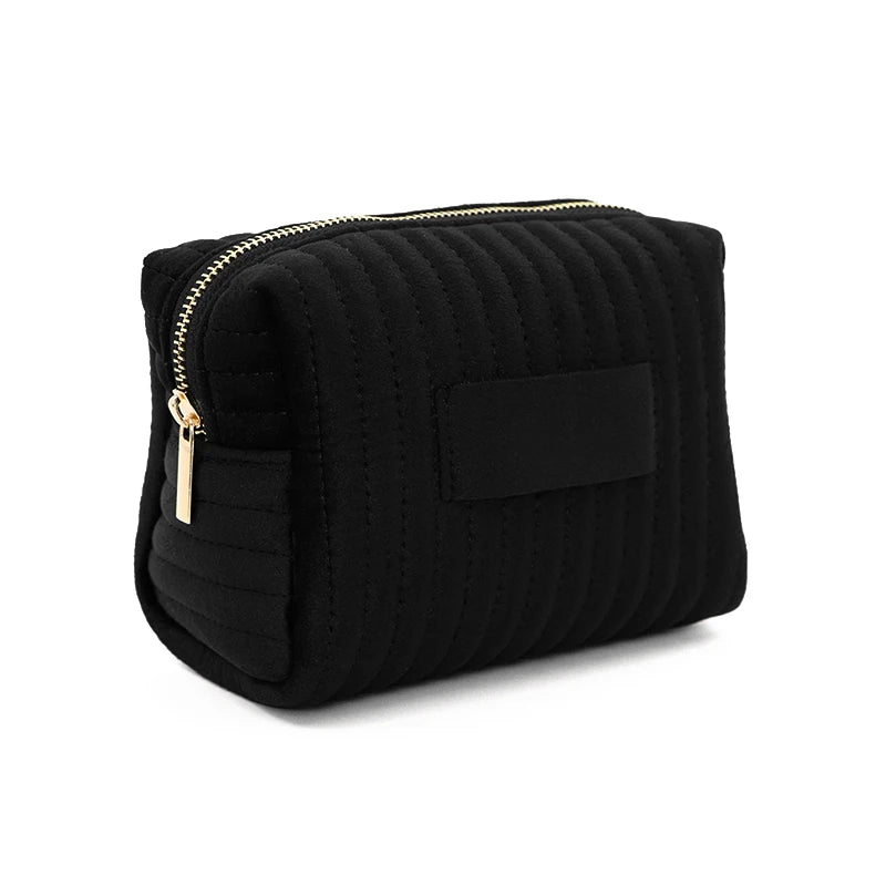 Bolsa de maquillaje de viaje, bolsa de cosméticos acolchada, bolsas de maquillaje acolchadas para mujer, estuche organizador de maquillaje, neceser de viaje con apertura ancha