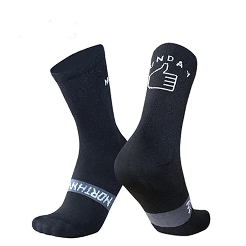 Deporte Correr Lunes Calcetines Nuevo Domingo Transpirable Ciclismo Calcetines de Ciclismo de Carretera para Hombres Mujeres calcetines ciclismo