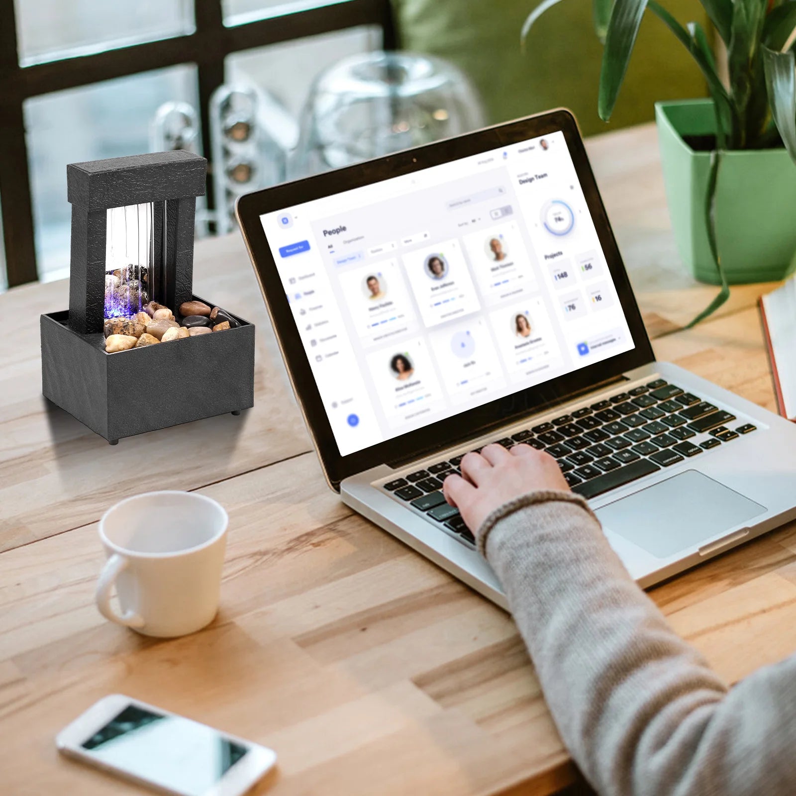 Fontaine à eau de bureau décorative, fontaine de table, relaxation, mini fontaine d'intérieur pour la décoration de la maison et l'artisanat