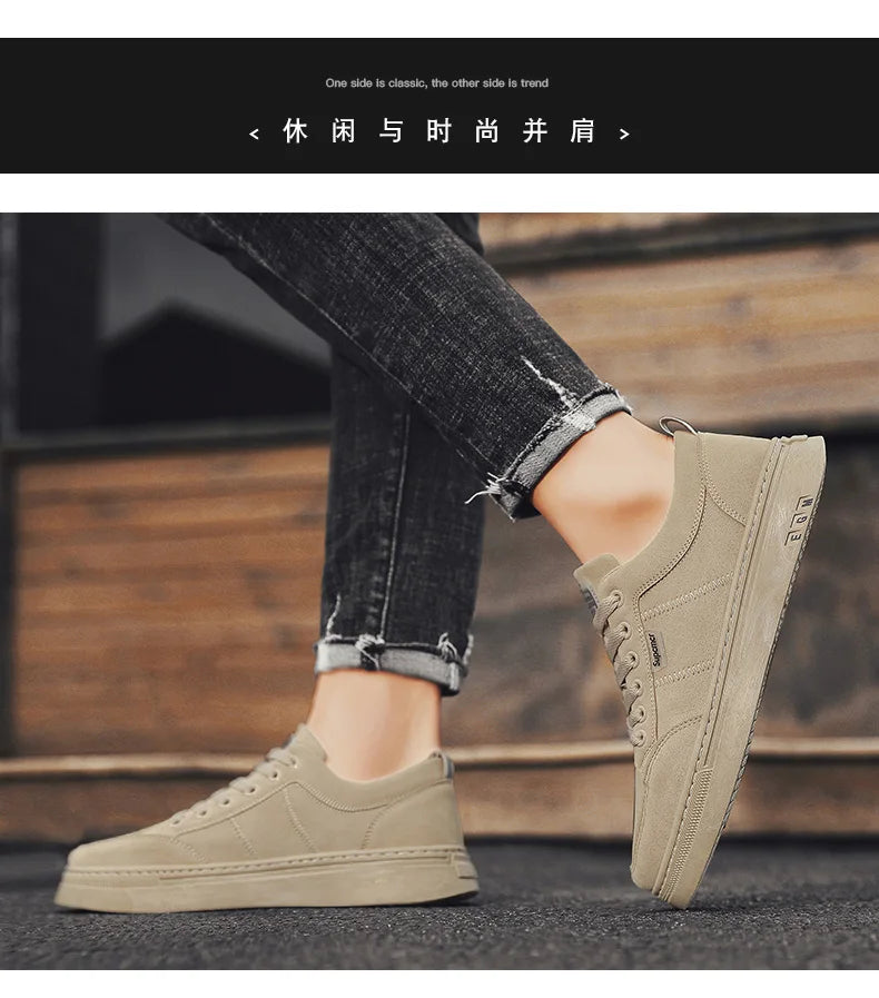 Zapatos de hombre nuevos, zapatos de seguridad de trabajo de primavera, antideslizantes, resistentes al desgaste, versátiles, informales, deportivos, de trabajo, zapatos de tabla para hombre