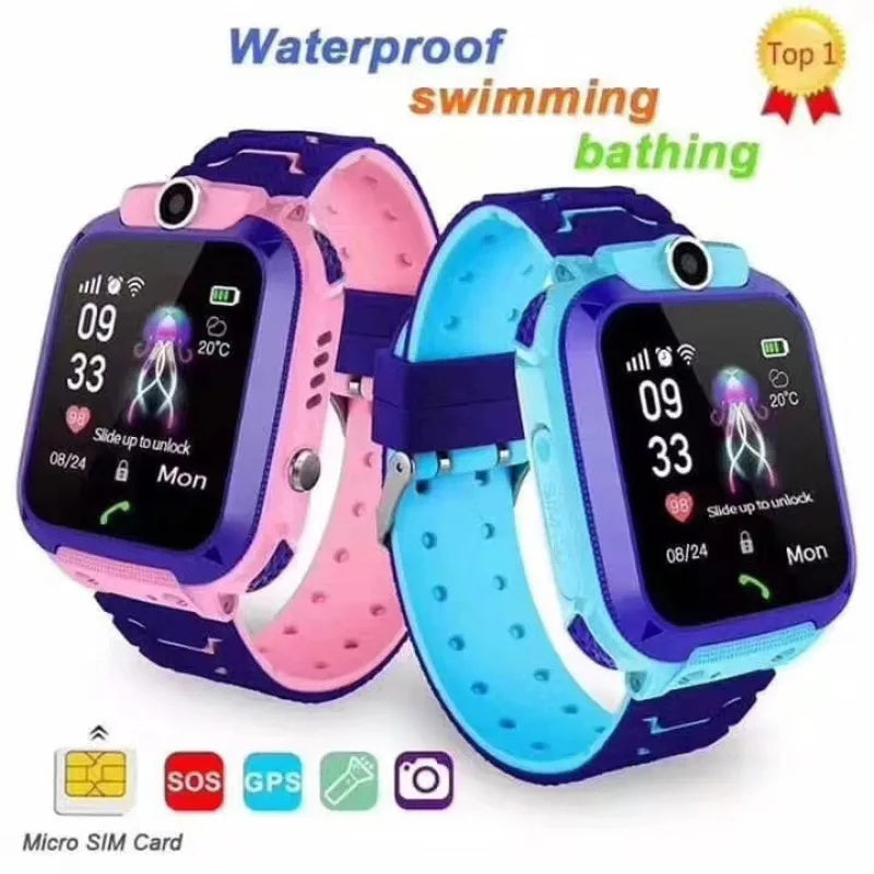Montre connectée 4G pour enfants, mini téléphone avec appels, SOS, appareil photo, 3 styles de montres design, cadeau d'anniversaire ou de Noël pour filles et garçons