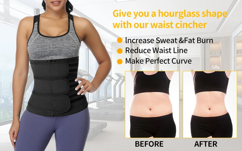 Women Waist Trimmer Tripple Belts Body Shaper Trainer Shapewear Girdle Tummy Control Slimming Fat Burning Postpartum Sheath Belt