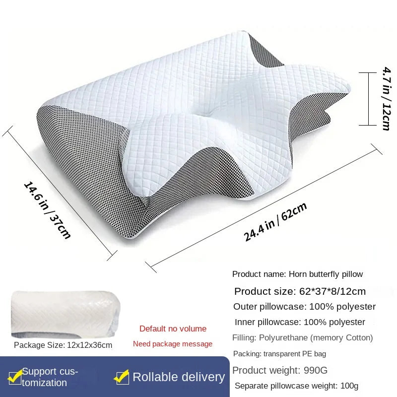 Ergonomiske strikkede sengeputer med høy og lav konformitet, minneskum, hudvennlige og antisnorking, tilpasset lindring av nakkesmerter