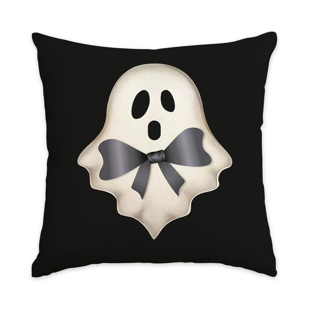 Funda de almohada de Halloween de 1/4 piezas, funda de cojín de calabaza fantasma con lazo de Halloween, funda de cojín decorativa para sofá, sala de estar, dormitorio