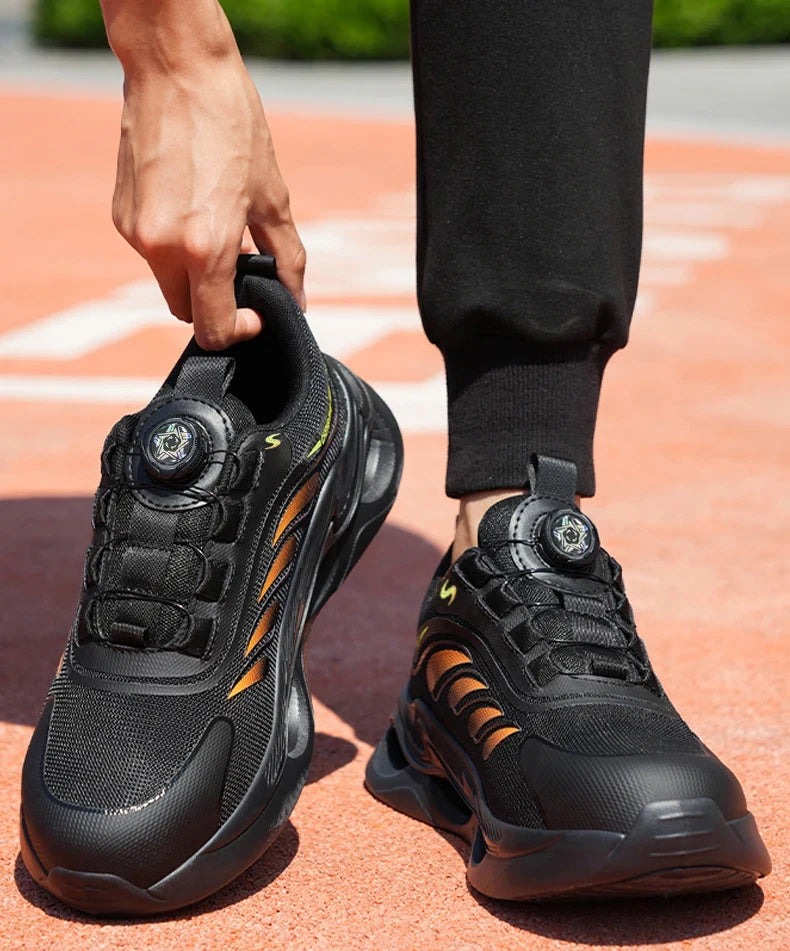 Steel Toe Work Shoes for Men Lightweight Breathable Work Sneakers Indestructible Anti-Smash Anti-Puncture Safety Shoes Man