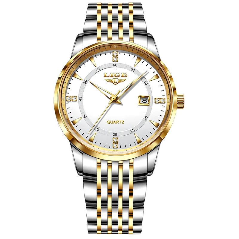 LIGE Nuevos Relojes Impermeables de Mujer Moda Reloj de Pulsera para Mujer Reloj de Cuarzo de Lujo de Marca Superior con Fecha para Mujer Relogio Feminino