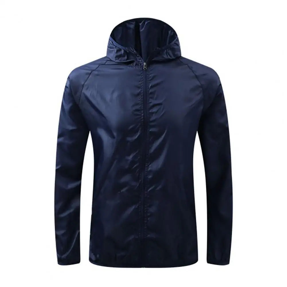 Chaqueta de Sol para Hombre y Mujer Chaquetas de Senderismo Impermeables Cortavientos de Sol de Secado Rápido Manga Larga Fina Color Caramelo Abrigo Anti-UV