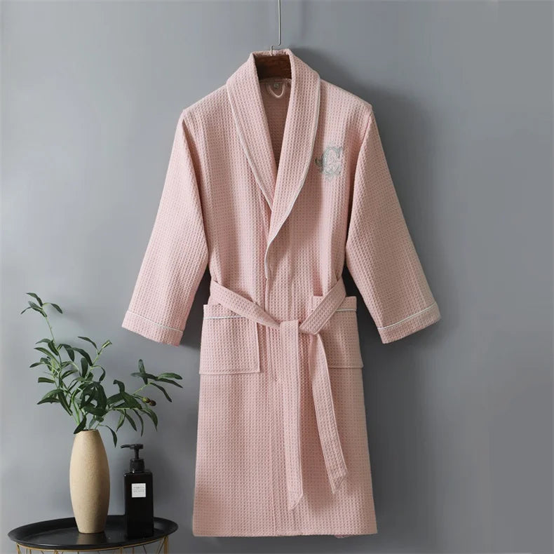 Top Quality Autumn Winter Bathrobes Couple Towel Terry Cotton Robe Men's Elegant Five-star Hotel Home Wear Bath RobeAbsorb Water