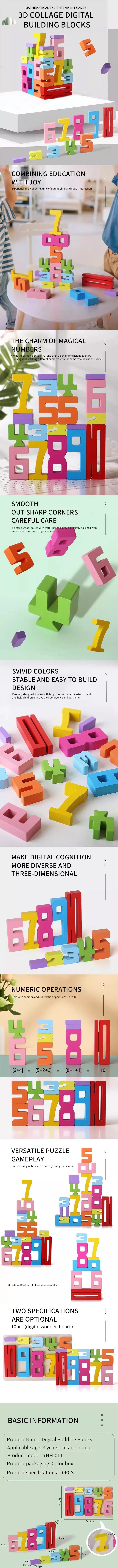 Blocs de construction numériques, jouets éducatifs pour enfants de 1 à 3 ans, éducation précoce pour bébés, jouets de blocs de construction colorés à grosses particules