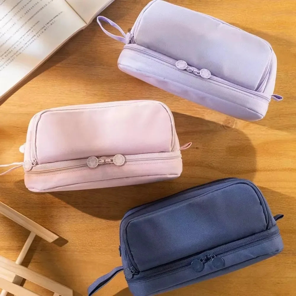 Trousse à crayons 3/4 compartiments multicouches grande capacité pour écoliers, compartiment transparent pour stylos