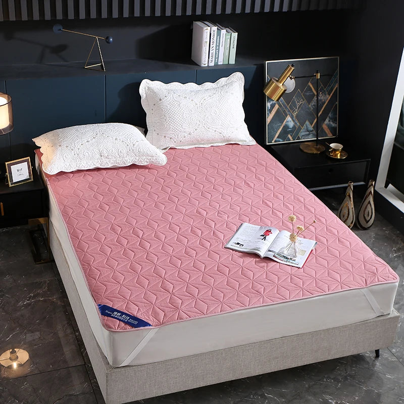 Cubrecama Impermeable Sobre La Cama Protector De Colchón Transpirable Antideslizante Con Banda Elástica Alfombrilla Antipolvo Para Hotel y Hogar