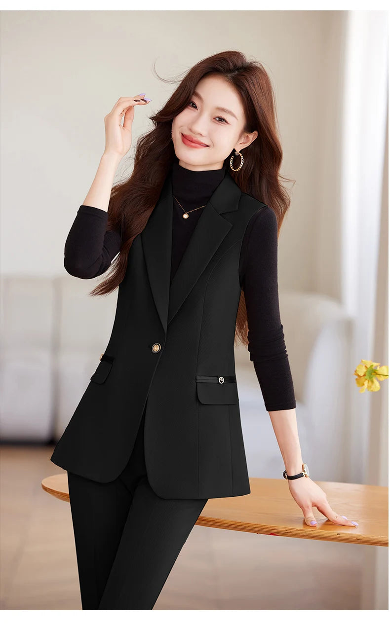 Women Pants Sets Off Shoulder Sleeveless Vest Top Female Pencil Pants Women 2 Piece Set Outfit Elegant Women's Pants Suit