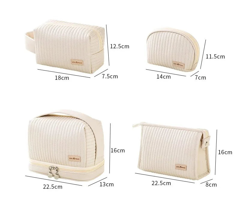 Bolsa de maquillaje de gran capacidad, estuches de cosméticos para mujer, organizador de maquillaje, neceser de belleza portátil, artículos de viaje esenciales, neceser de aseo.