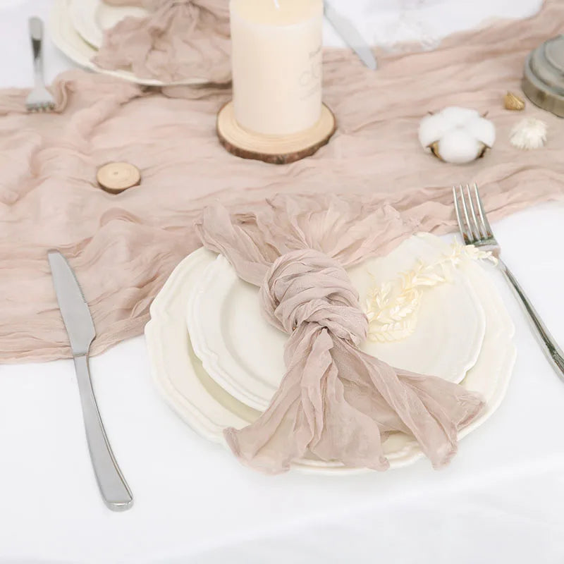 Servilletas arrugadas de 6 piezas Servilletas de algodón suave Servilletas decorativas de tela para bodas, fiestas, uso diario familiar
