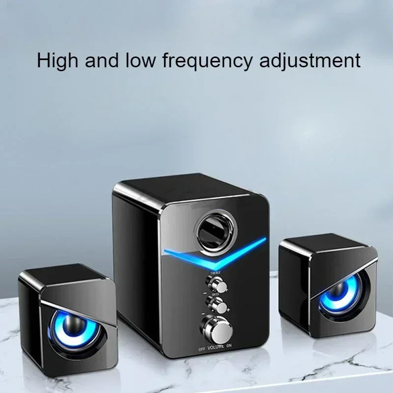 SADA Altavoz de computadora para el hogar, escritorio, laptop, altavoz pequeño universal, subwoofer con cable para escritorio