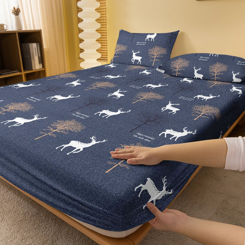 1 enkelt, moderne, matt laken med plante- og dyremotiv, sengeteppe med trykk på soverommet, sengetøy (unntatt putevar)