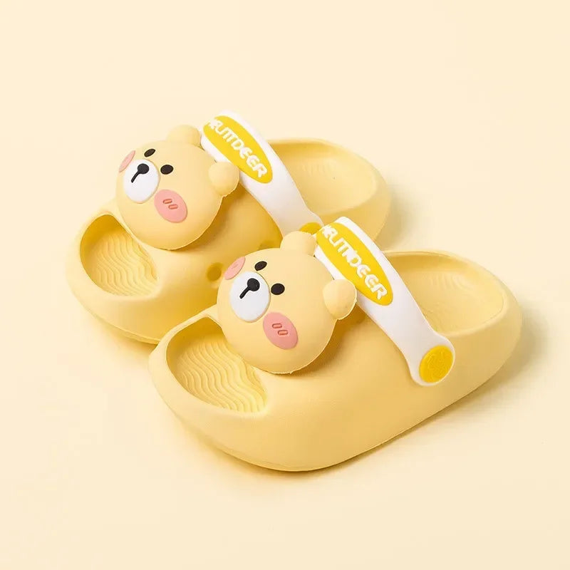 Newborn Baby Slippers Kids Shoes Summer Cute Animal Cartoon Bear Boys Girls Infant Child Comfortable Non-slip Sandals Kids Shoes