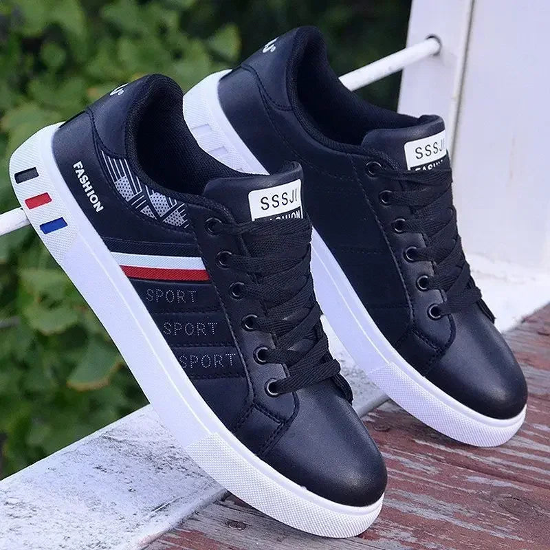 Zapatillas deportivas casuales para hombre, zapatos planos para hombre, Zapatillas Hombre de cuero PU ligeras y transpirables, zapatos deportivos blancos para hombre Tenis