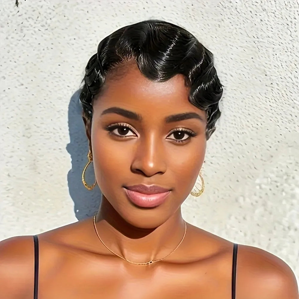 Finger Wave Pixie Wig