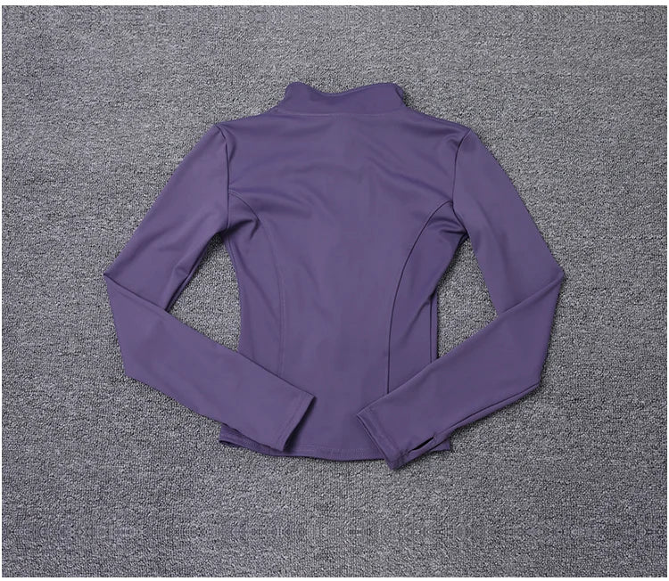 Chaqueta deportiva para mujer, camisa de manga larga, abrigo para hacer ejercicio, ropa de gimnasio, ropa deportiva para yoga
