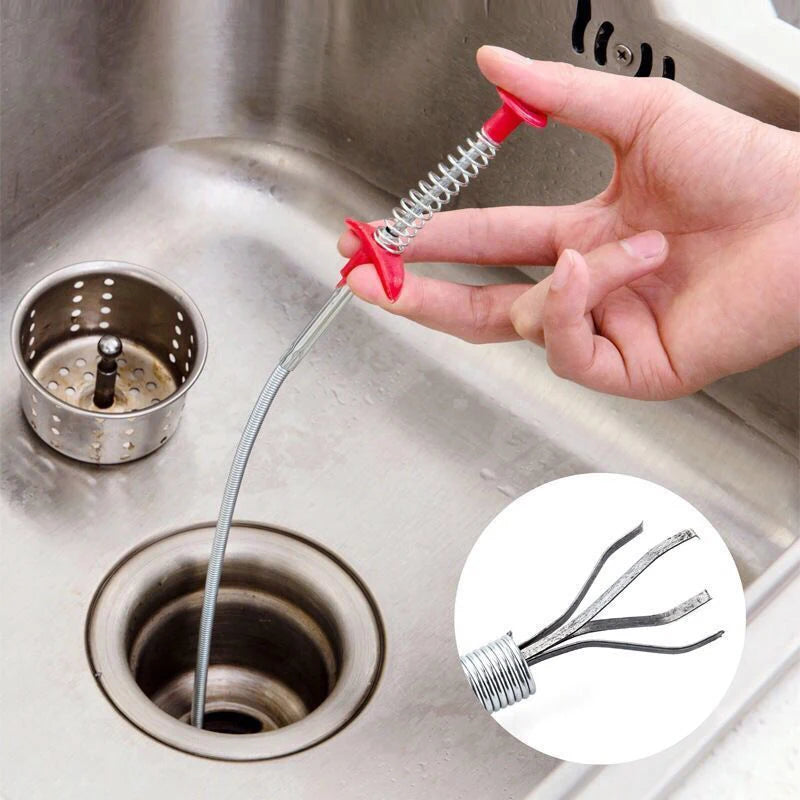 60-200cm Flexible Grabber Claw Pick Up Reacher Bendable Hose Hair Drain Clog Remover Tool For Litter Sink Drain Toilet