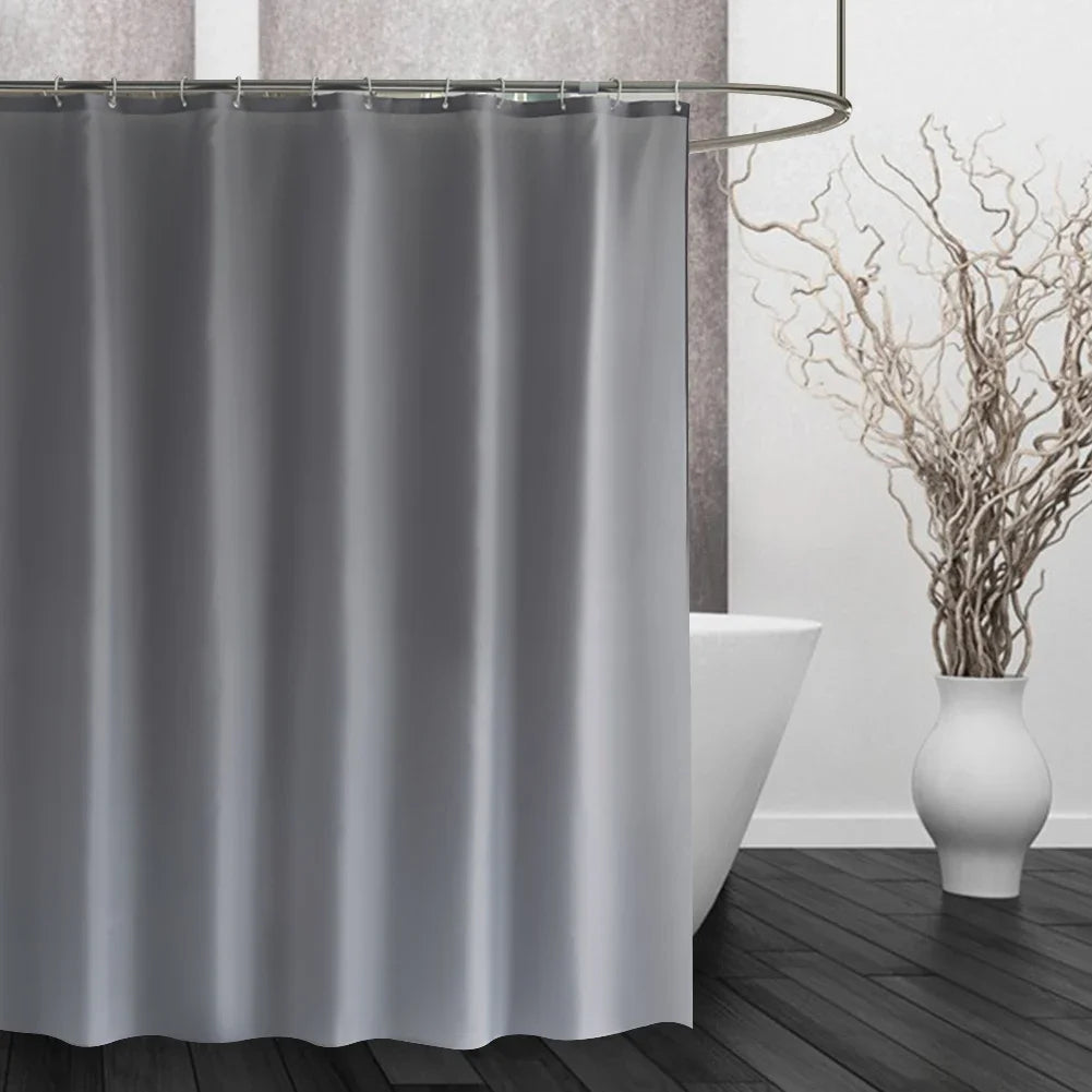 180-230cm Shower Curtains Waterproof Heavy Duty Thick Fabric Bath Curtain for Hotel Bathroom Bathtub Solid White Private Cover
