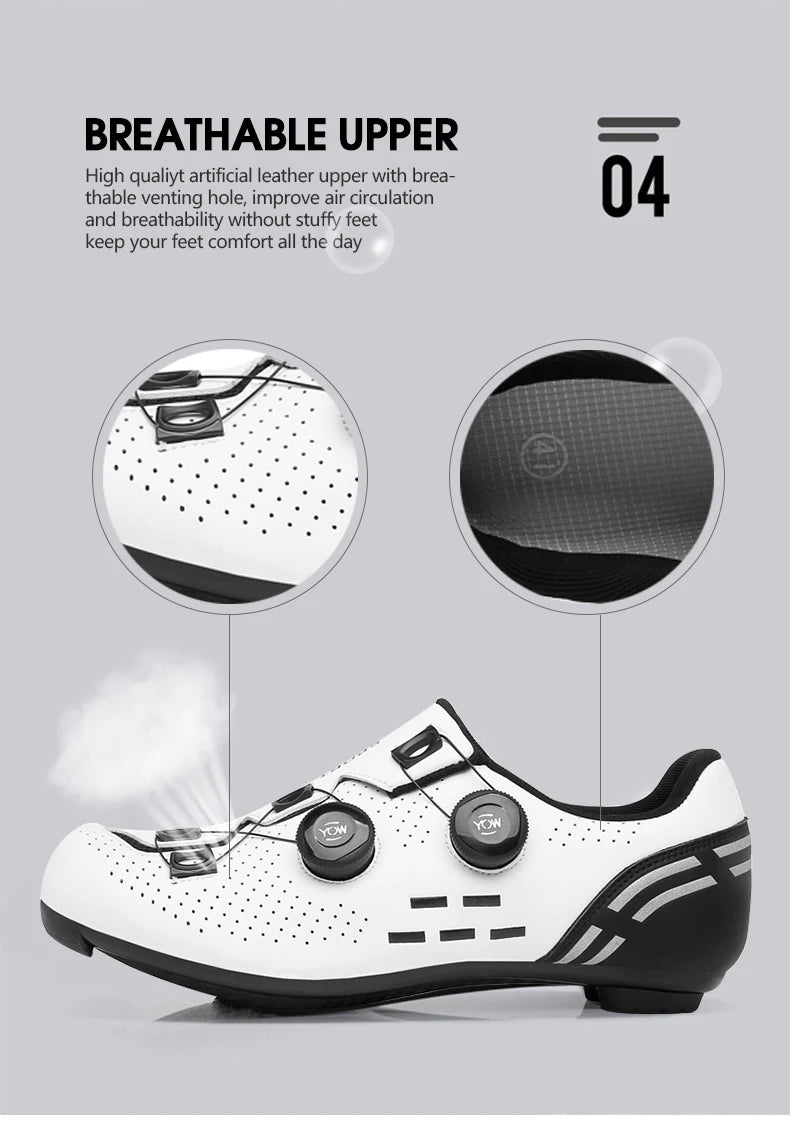 Zapatillas de Ciclismo de Velocidad, Zapatillas de Ciclismo de Carretera para Hombres y Mujeres, Zapatillas de Ciclismo de Ruta, Zapatillas de Ciclismo de Carreras Autoblocantes para Shimano